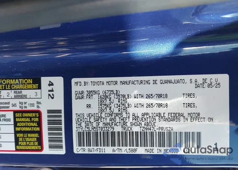 2025 Toyota Tacoma Hybrid Trd Off Road from USA, damaged, VIN 3TYLC5LN5ST033279